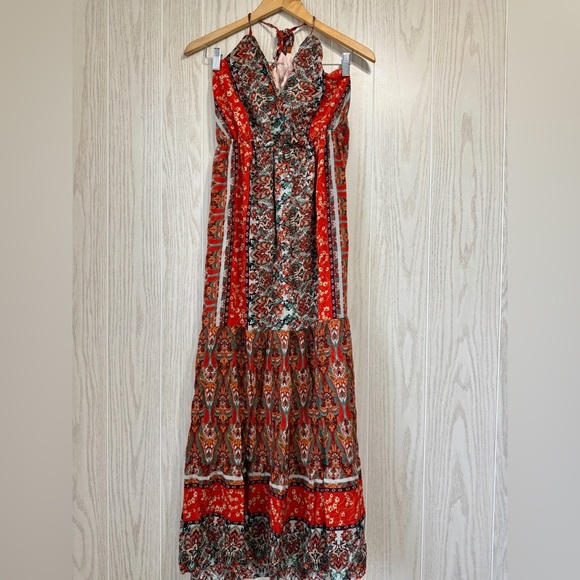 LUUKSE Floral Backless Tie Shoulder Ruffle Hem Cami Dress Multicolor Size M - Picture 6 of 8